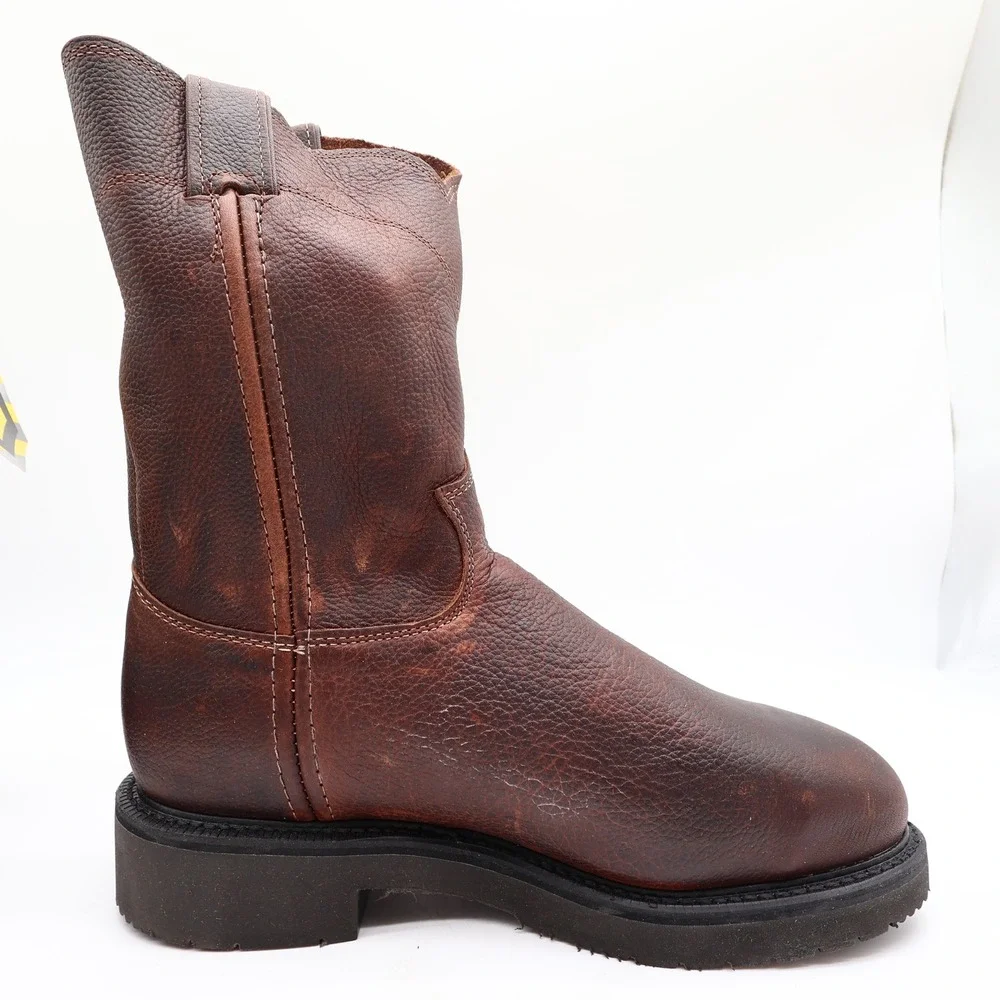 Justin Modern Steel Toe Work Boots Mens 7.5 EEE Brown Leather New In Box 4765